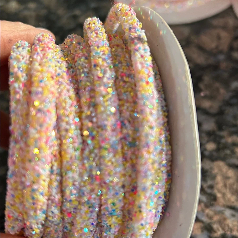 CELEBRATE IT IRIDESCENT MULTI COLOR GLITTER RIBBON 1/4 x15 FT LOT OF 3 NWT